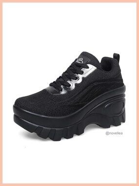 Women's Orthopedic Platform Sneakers Knitted Lace Up Comfort Walking Shoes